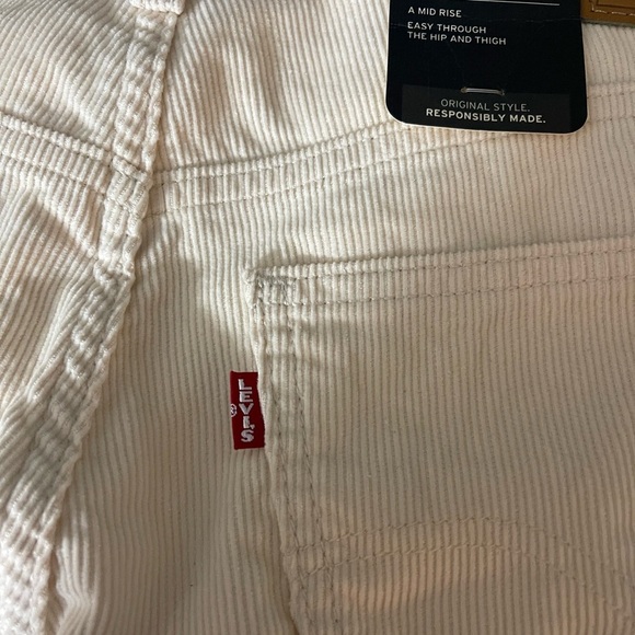 Levi’s Premium Corduroy Pants Women Ivory Middy Ankle Bootcut 33x27 Size 16 New - Picture 10 of 11